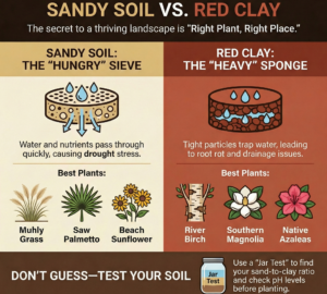 Sandy Soil vs Clay Soil Diagram